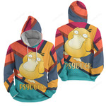 Pokémon - Psyduck In Yellow Background 3d Full Over Print Hoodie Zip Hoodie Sweater Tshirt