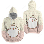 Molang 1 Clear-Sighted 3d Full Over Print Hoodie Zip Hoodie Sweater Tshirt