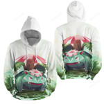 Pokémon - Venusaur Standing On The Ground Art 3d Full Over Print Hoodie Zip Hoodie Sweater Tshirt