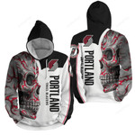 Nba Portland Trail Blazers With Skull 3d Full Over Print Hoodie Zip Hoodie Sweater Tshirt