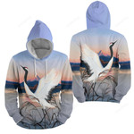 Mount Fuji & Japan Stork 3d Full Over Print Hoodie Zip Hoodie Sweater Tshirt