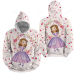 Sofia The First Cherry Blomssom 3d Full Over Print Hoodie Zip Hoodie Sweater Tshirt