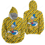 Donald Duck Yellow Background 3d Full Over Print Hoodie Zip Hoodie Sweater Tshirt