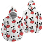 Mickey Mouse Heart 3d Full Over Print Hoodie Zip Hoodie Sweater Tshirt