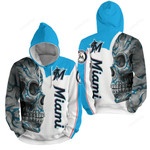 Mlb Miami Marlins With Skull 3d Full Over Print Hoodie Zip Hoodie Sweater Tshirt