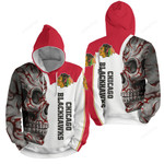 Nhl Chicago Blackhawks With Skull 3d Full Over Print Hoodie Zip Hoodie Sweater Tshirt
