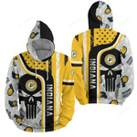 Nba Indiana Pacers With Skull Pattern 3d Full Over Print Hoodie Zip Hoodie Sweater Tshirt