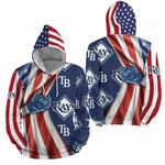 Mlb Tampa Bay Rays American Flag 3d Full Over Print Hoodie Zip Hoodie Sweater Tshirt