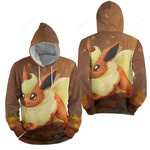 Pokémon - Flareon Smiling Art 3d Full Over Print Hoodie Zip Hoodie Sweater Tshirt