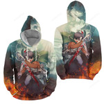 Attack On Titan Captain Levi With Bloody Sword 3d Full Over Print Hoodie Zip Hoodie Sweater Tshirt
