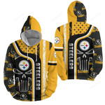 Nfl Pittsburgh Steelers With Skull Pattern 3d Full Over Print Hoodie Zip Hoodie Sweater Tshirt