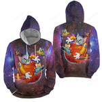 Tom And Jerry Flying In Space 3d Full Over Print Hoodie Zip Hoodie Sweater Tshirt