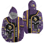 Nfl Minnesota Vikings With Skull Pattern 3d Full Over Print Hoodie Zip Hoodie Sweater Tshirt