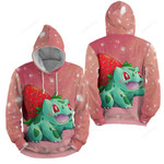Pokémon- The Strawberry Bulbasaur 3d Full Over Print Hoodie Zip Hoodie Sweater Tshirt
