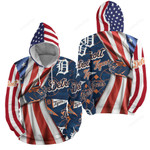 Mlb Detroit Tigers American Flag 3d Full Over Print Hoodie Zip Hoodie Sweater Tshirt