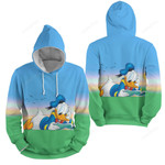 Donald Duck Reading Book 3d Full Over Print Hoodie Zip Hoodie Sweater Tshirt