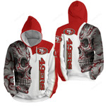 Nfl San Francisco 49ers With Skull 3d Full Over Print Hoodie Zip Hoodie Sweater Tshirt