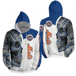 Mlb New York Mets With Skull 3d Full Over Print Hoodie Zip Hoodie Sweater Tshirt