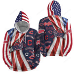 Mlb Cleveland Indians American Flag 3d Full Over Print Hoodie Zip Hoodie Sweater Tshirt