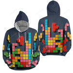 Tetris - The Flat Blocks Falling 3d Full Over Print Hoodie Zip Hoodie Sweater Tshirt