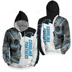Nfl Carolina Panthers With Skull 3d Full Over Print Hoodie Zip Hoodie Sweater Tshirt