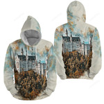 Neuschwanstein Castle Bavaria In Watercolour 3d Full Over Print Hoodie Zip Hoodie Sweater Tshirt