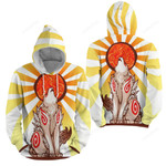 Okami - Amaterasu God Howling Under The Sun 3d Full Over Print Hoodie Zip Hoodie Sweater Tshirt