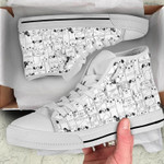Black & White Puppy Dog High Top Shoes