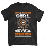 NFL Chicago Bears Girl Loves Wine T-Shirt