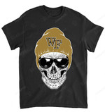 NCAA Wake Forest Demon Deacons Skull Rock With Beanie T-Shirt