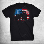 Tractor Usa Flag Design For Patriotic Farmer T-Shirt