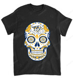 NHL Nashville Predators Skull Rock With Flower T-Shirt