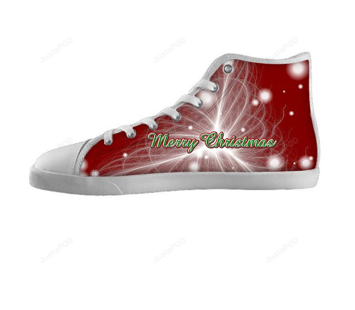 Merry Christmas Silk Filaments Puff Square High Top Shoes