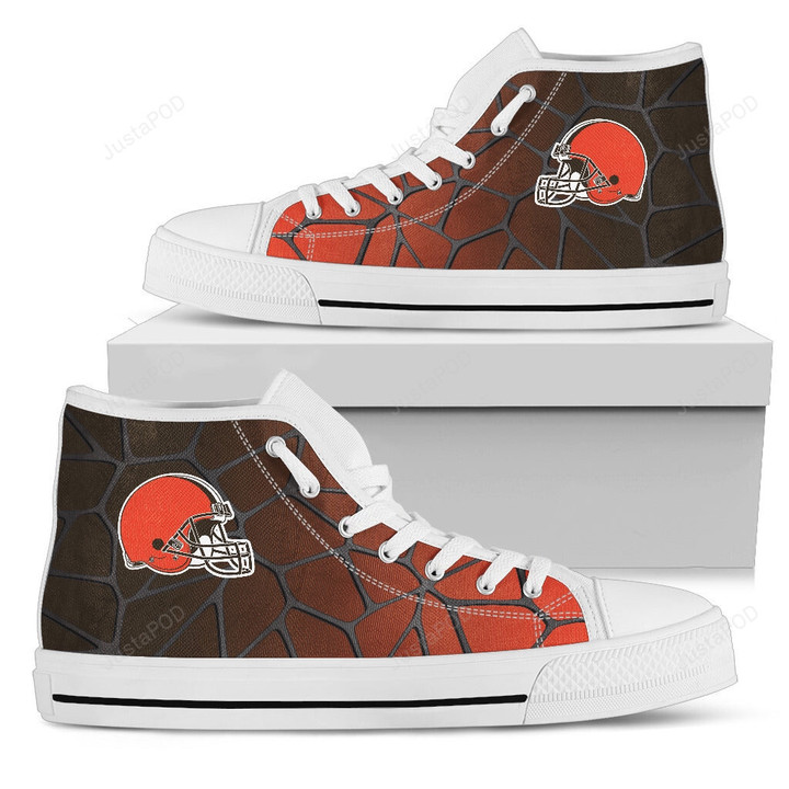 Colors Air Cushion Cleveland Browns Gradient High Top Shoes