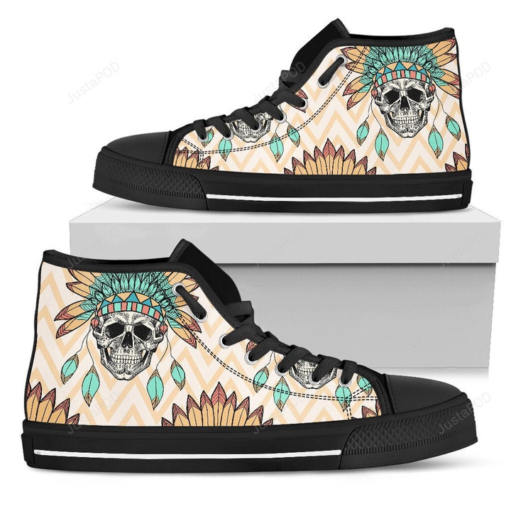 Indian Skull Pattern High Top Shoes