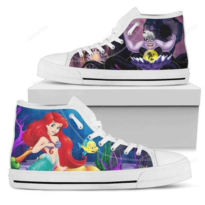 Ursula and Ariel Little Mermaid High Top Shoes