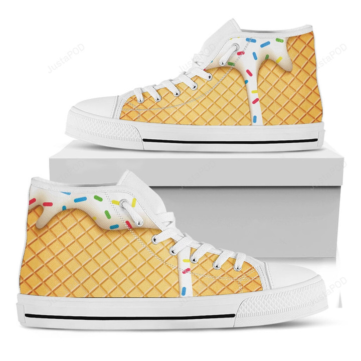 White Ice Cream High Top Shoes