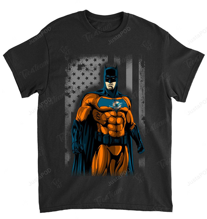 NFL Miami Dolphins Batman Flag Dc Marvel Jersey Superhero Avenger T-Shirt