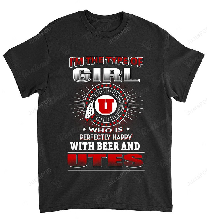 NCAA Utah Utes Girl Loves Beer T-Shirt