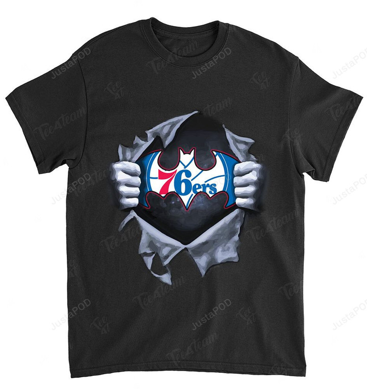 NBA Philadelphia 76ers Batman Logo Dc Marvel Jersey Superhero Avenger T-Shirt
