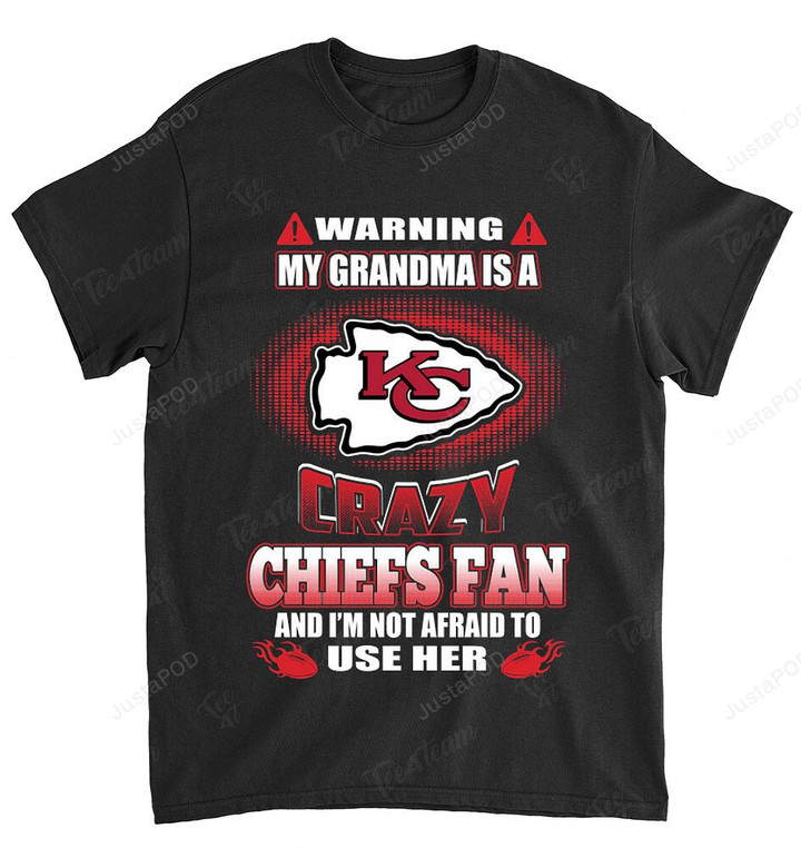 NFL Kansas City Chiefs Warning My Grandma Crazy Fan T-Shirt