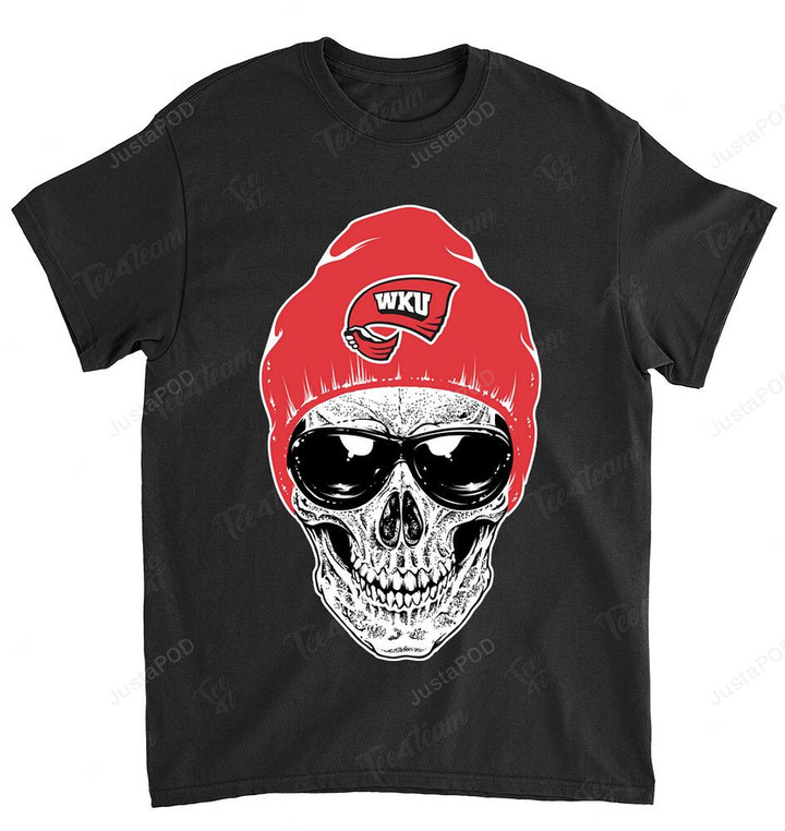 NCAA Wku Hilltoppers Skull Rock With Beanie T-shirt