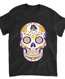 NCAA East Carolina Pirates Skull Rock With Flower T-Shirt