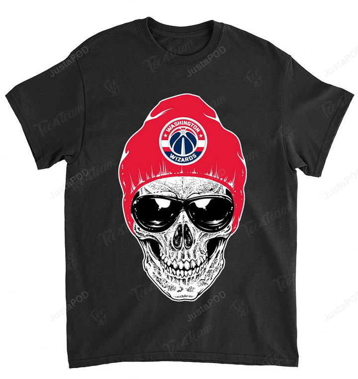 NBA Washington Wizards Skull Rock With Beanie T-Shirt