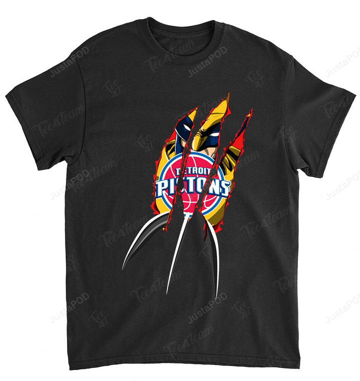 NBA Detroit Pistons Wolverine Dc Marvel T-Shirt