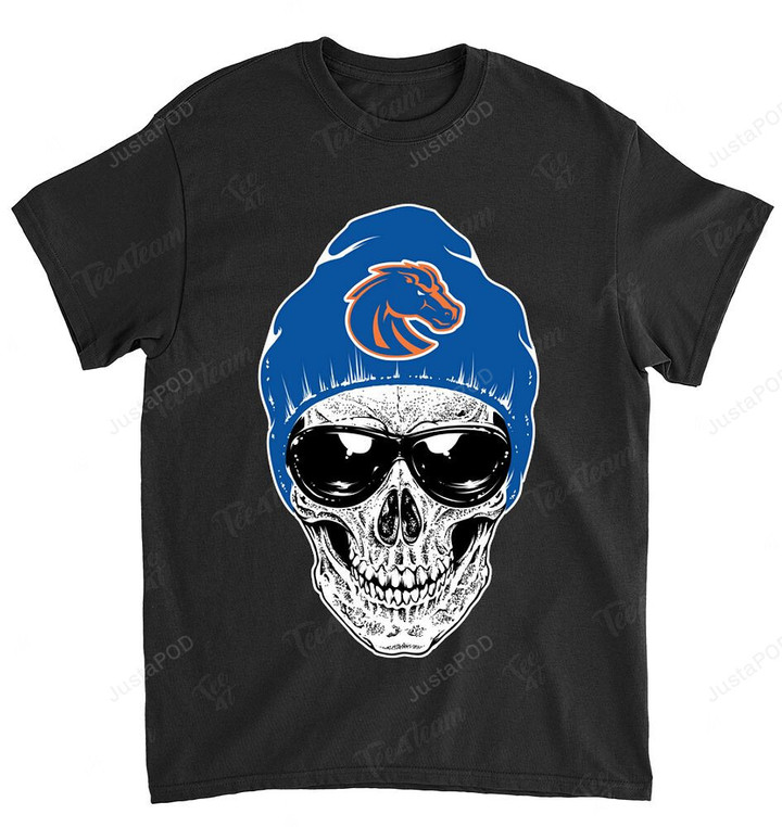 NCAA Boise State Broncos Skull Rock With Beanie T-Shirt