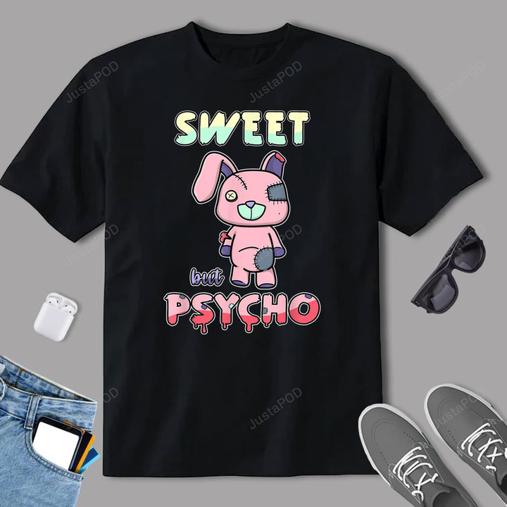 Sweet But Psycho Rabbit Puppy Dress Creepy Cute Gothic Rabbit T-Shirt