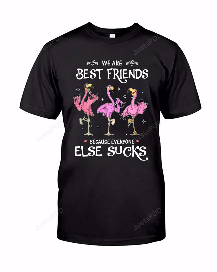 Flamingo We're Best Friends Awesome Gifts T-Shirt Short-Sleeves Tshirt Great Customized Gifts For Birthday Christmas Thanksgiving