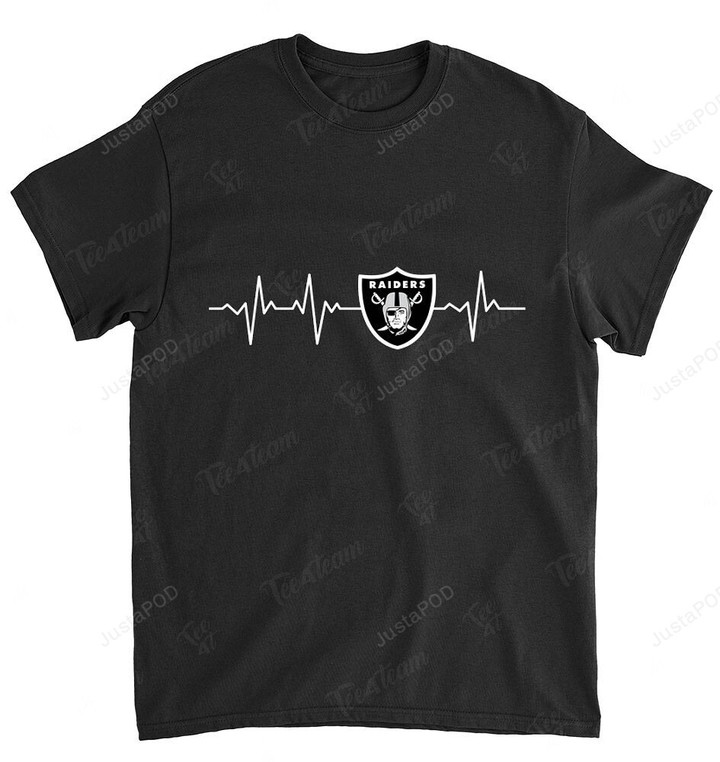 NFL Oakland Raiders Heartbeat With Logo T-Shirt