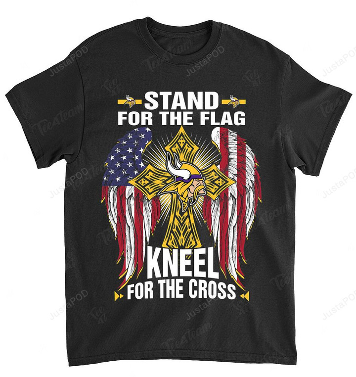 Nfl Minnesota Vikings Stand For The Flag Knee For The Cross T-Shirt